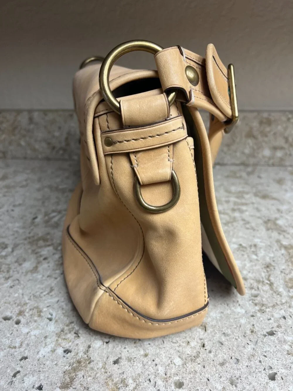 Coach Legacy 65th Anniversary Vachetta Leather Cresent Shoulder Bag Camel 11134